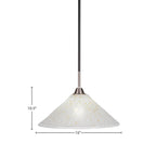 Paramount One Light Pendant in Matte Black & Brushed Nickel with 16" Gold Ice Shade