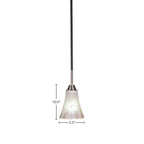 Paramount One Light Mini Pendant in Matte Black & Brushed Nickel with 5.5" Fluted Frosted Crystal Shade