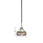 Paramount One Light Mini Pendant in Matte Black & Brushed Nickel with 7" Royal Merlot Art Glass Shade