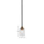 Paramount One Light Mini Pendant in Matte Black & Brass with 4" Smoke Bubble Shade