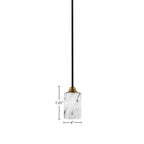 Paramount One Light Mini Pendant in Matte Black & Brass with 4" Onyx Swirl Shade