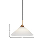 Paramount One Light Pendant in Matte Black & Brass with 16" White Matrix Shade