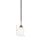 Paramount One Light Mini Pendant in Matte Black & Brass with 5" White Matrix Shade
