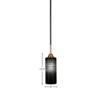 Paramount One Light Mini Pendant in Matte Black & Brass with 4" Black Matrix Shade