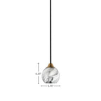 Paramount One Light Mini Pendant in Matte Black & Brass with 5.75" Onyx Swirl Shade