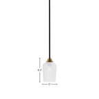 Paramount One Light Mini Pendant in Matte Black & Brass with 5" Clear Textured Shade