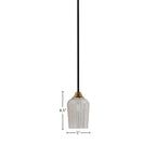 Paramount One Light Mini Pendant in Matte Black & Brass with 5" Silver Textured Shade