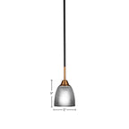 Paramount One Light Mini Pendant in Matte Black & Brass with 5" Clear Ribbed Shade