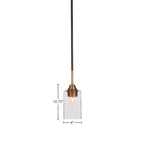 Paramount One Light Mini Pendant in Matte Black & Brass with 4" Square Clear Bubble Shade