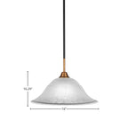 Paramount One Light Pendant in Matte Black & Brass with 16" White Marble Shade
