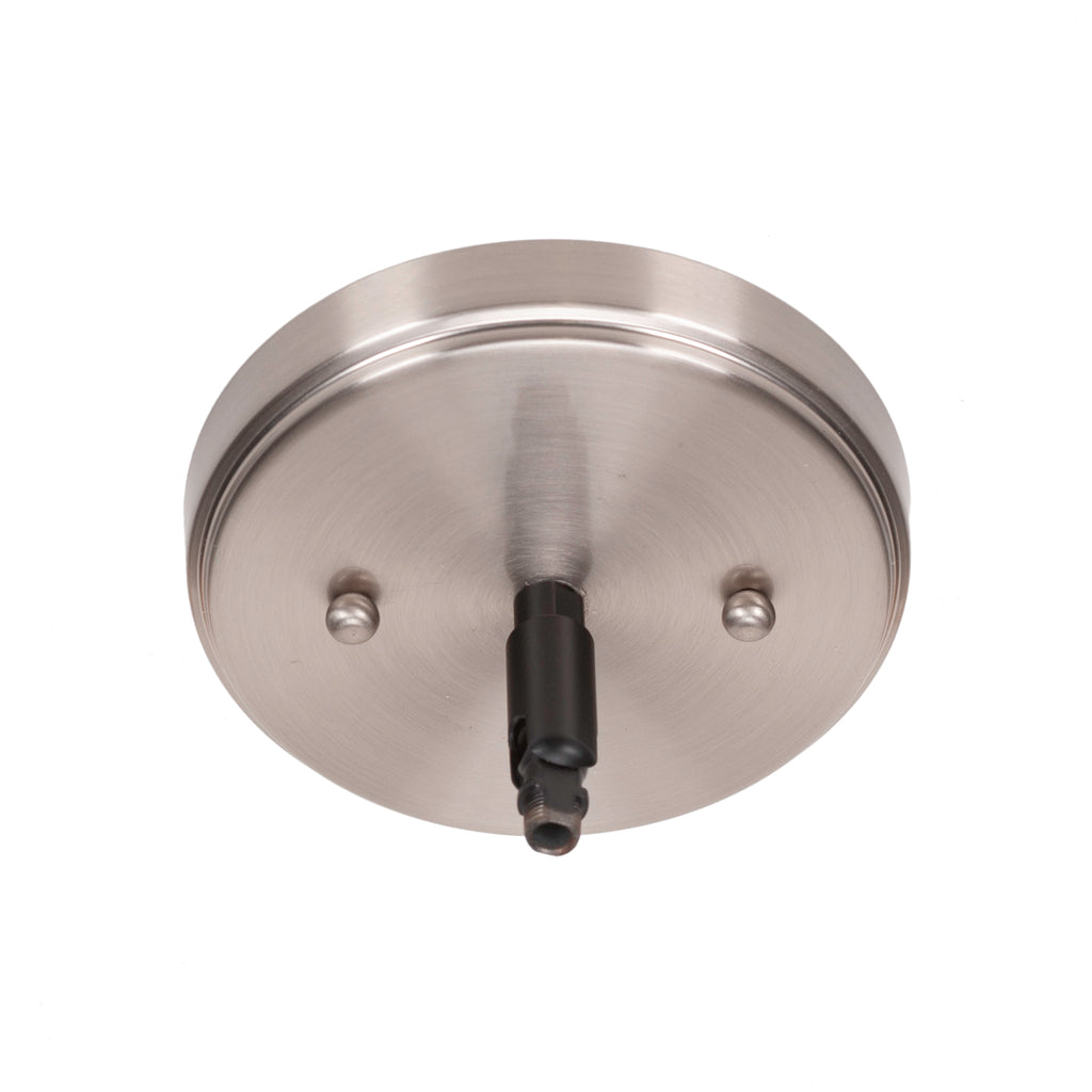 Paramount One Light Mini Pendant in Matte Black & Brushed Nickel with 5" Black Fusion Shade