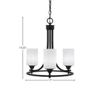 Paramount Three Light Chandelier in Matte Black with 4" White Muslin Shade