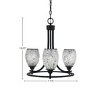 Paramount Three Light Chandelier in Matte Black with 5" Black Fusion Shade