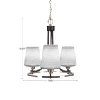 Paramount Three Light Chandelier in Matte Black & Brushed Nickel with 6" White Matrix Shade