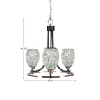 Paramount Three Light Chandelier in Matte Black & Brushed Nickel with 5" Black Fusion Shade