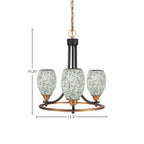Paramount Three Light Chandelier in Matte Black & Brass with 5" Black Fusion Shade