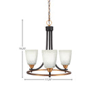 Paramount Three Light Chandelier in Matte Black & Brass with 4.5" Square White Muslin Shade