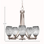 Paramount Five Light Chandelier in Brushed Nickel with 5" Black Fusion Shade