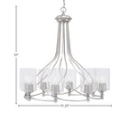 Paramount Eight Light Chandelier in Brushed Nickel with 4" Clear Bubble Shade