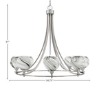 Paramount Eight Light Chandelier in Brushed Nickel with 5.75" Onyx Swirl Shade