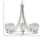 Paramount Eight Light Chandelier in Brushed Nickel with 5" Black Fusion Shade
