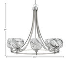 Paramount Eight Light Chandelier in Brushed Nickel with 6" Onyx Swirl Shade