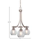 Paramount Three Light Chandelier in Brushed Nickel with 5.75" Smoke Bubble Shade