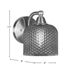 Paramount One Light Wall Sconce in Brushed Nickel with Smoke Textured Shade