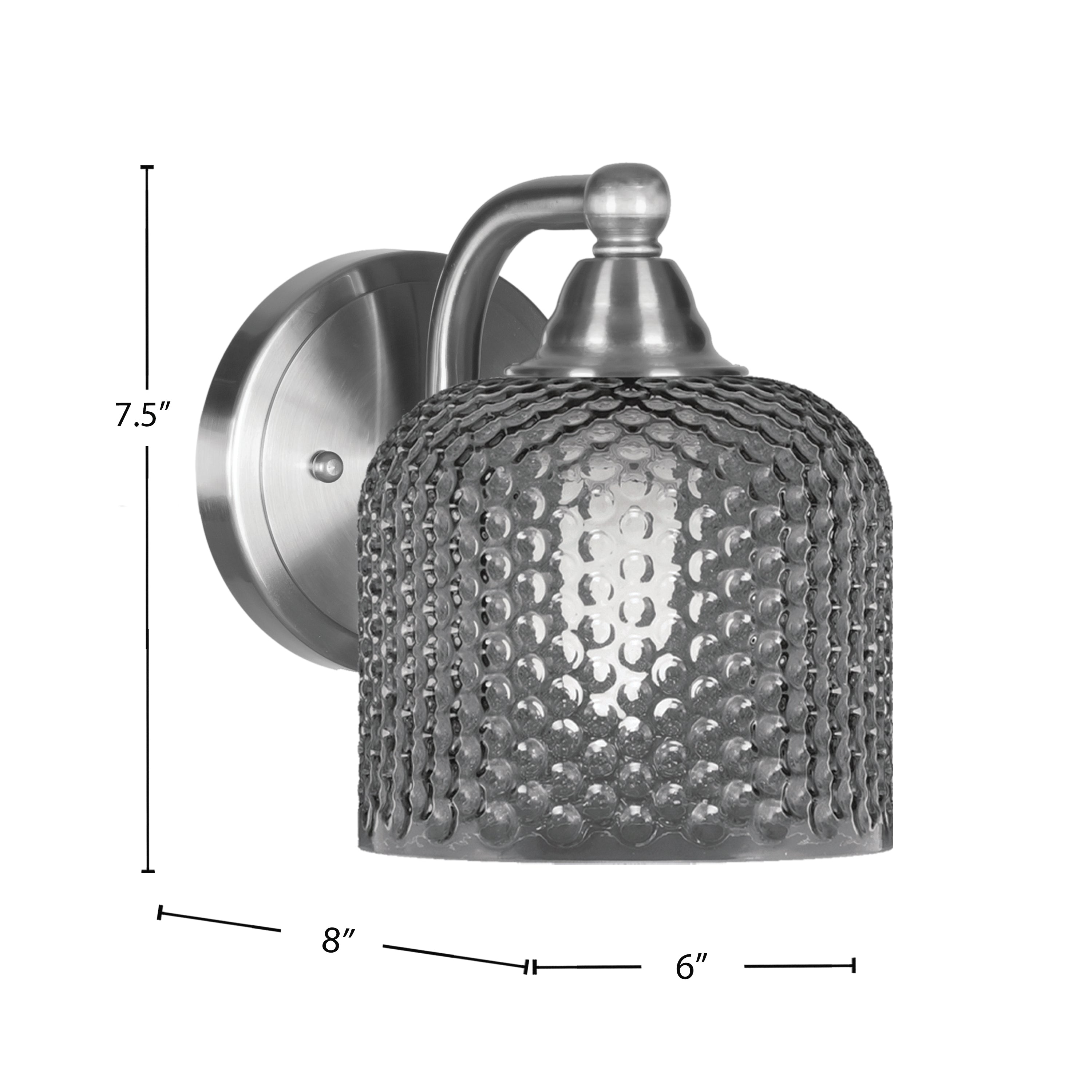 Paramount One Light Wall Sconce in Brushed Nickel with Smoke Textured Shade