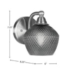 Paramount One Light Wall Sconce in Brushed Nickel with Smoke Textured Shade