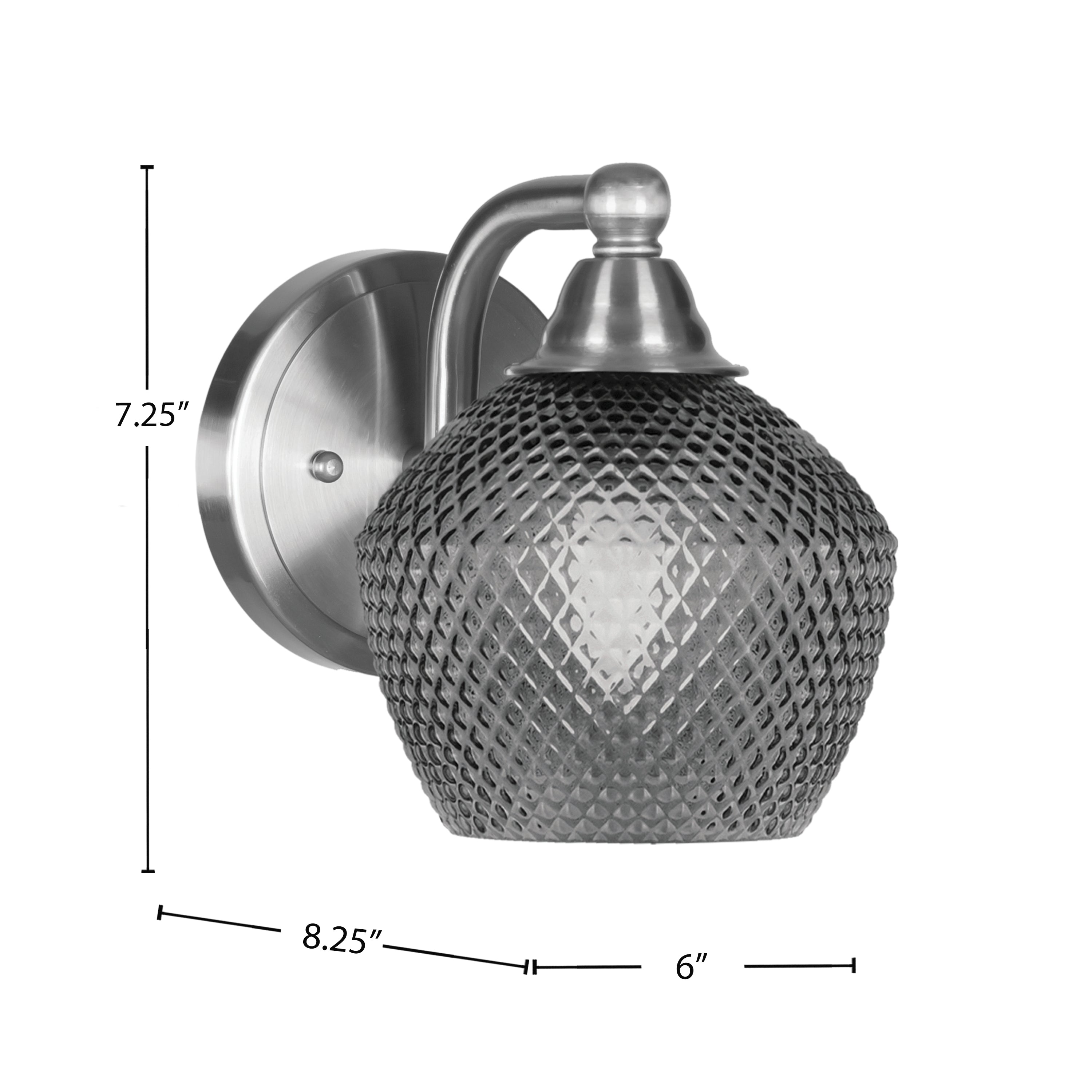 Paramount One Light Wall Sconce in Brushed Nickel with Smoke Textured Shade