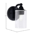 Paramount One Light Wall Sconce in Matte Black with 4" Clear Bubble Shade