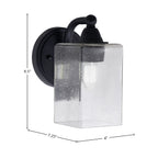 Paramount One Light Wall Sconce in Matte Black with 4" Square Clear Bubble Shade