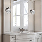 Paramount One Light Wall Sconce in Matte Black & Brushed Nickel with 6" Onyx Swirl Shade