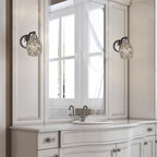 Paramount One Light Wall Sconce in Matte Black & Brushed Nickel with 5" Natural Fusion Shade