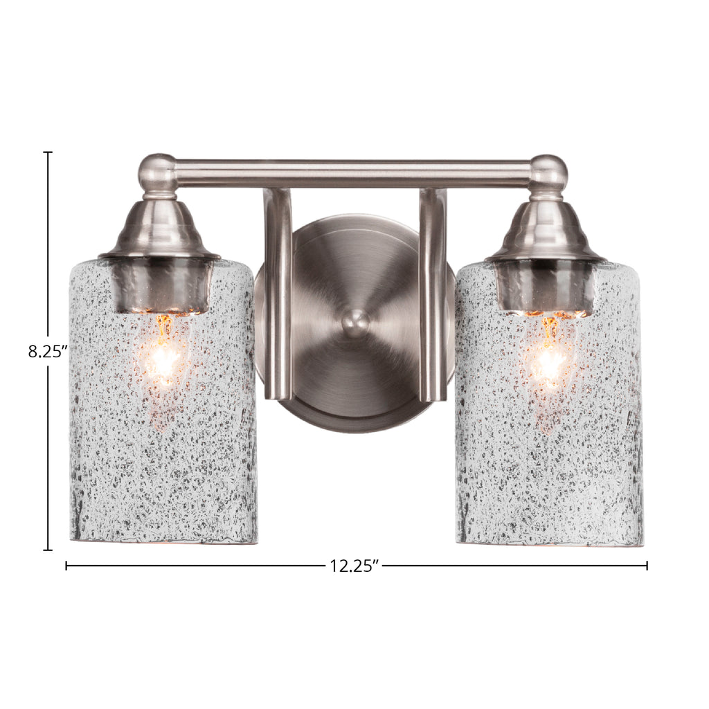 Paramount Two Light Bath Bar in Brushed Nickel with 4" Smoke Bubble Shade