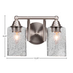 Paramount Two Light Bath Bar in Brushed Nickel with 4" Smoke Bubble Shade