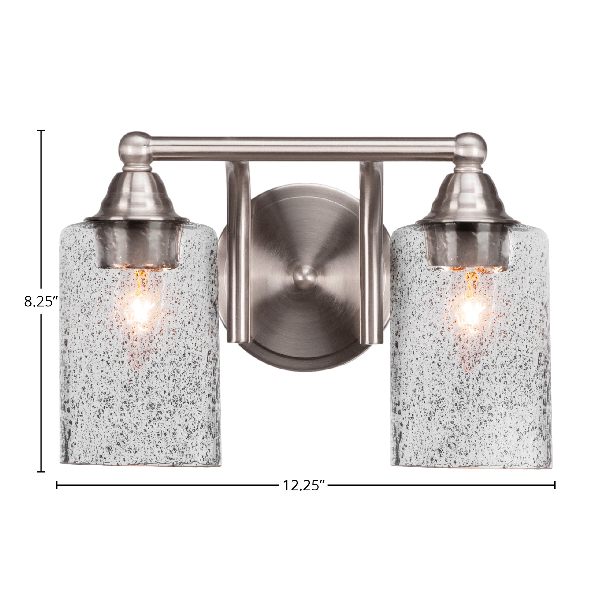 Paramount Two Light Bath Bar in Brushed Nickel with 4" Smoke Bubble Shade