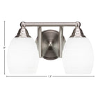 Paramount Two Light Bath Bar in Brushed Nickel with 5" White Matrix Shade