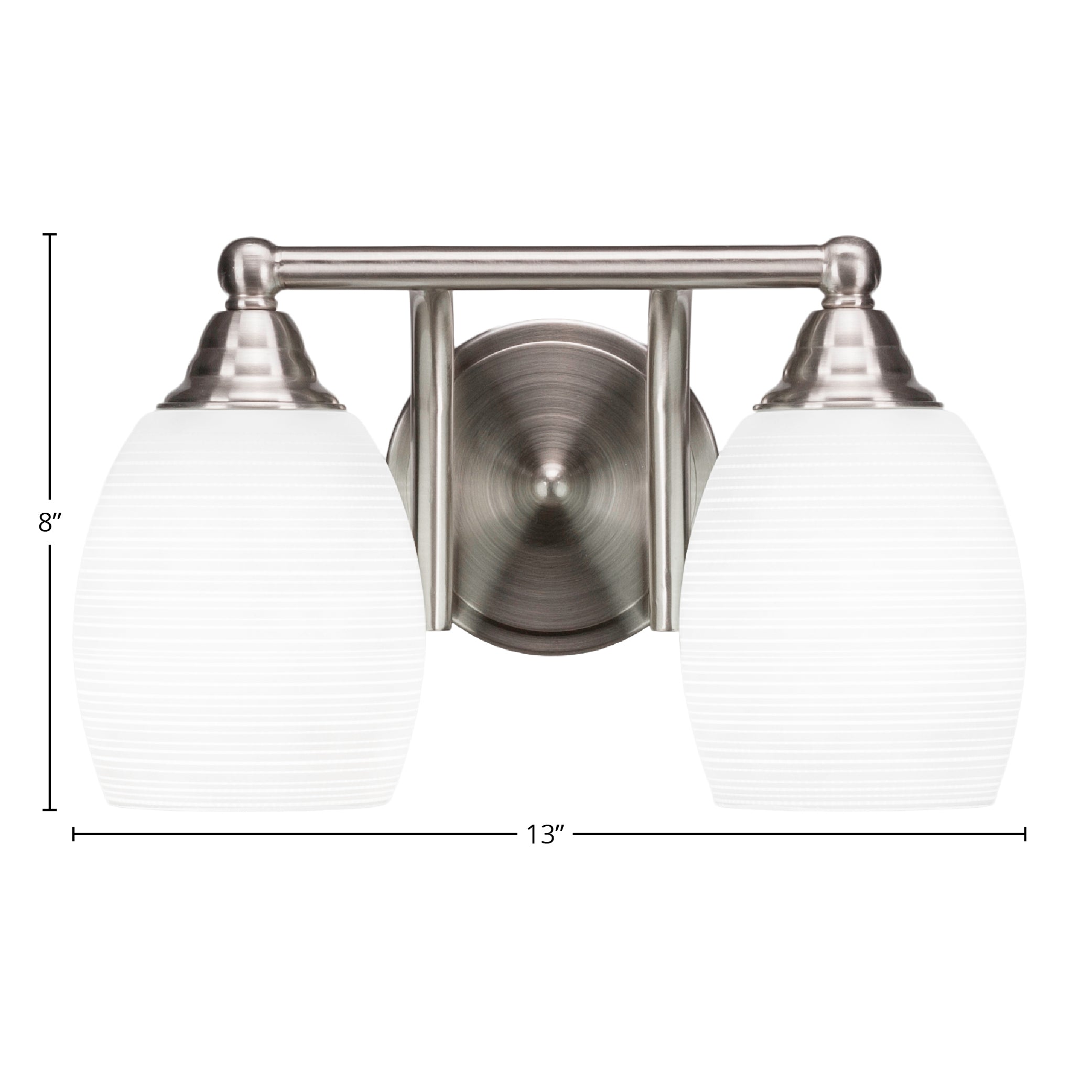 Paramount Two Light Bath Bar in Brushed Nickel with 5" White Matrix Shade
