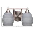 Paramount Two Light Bath Bar in Brushed Nickel with 5" Gray Matrix Shade