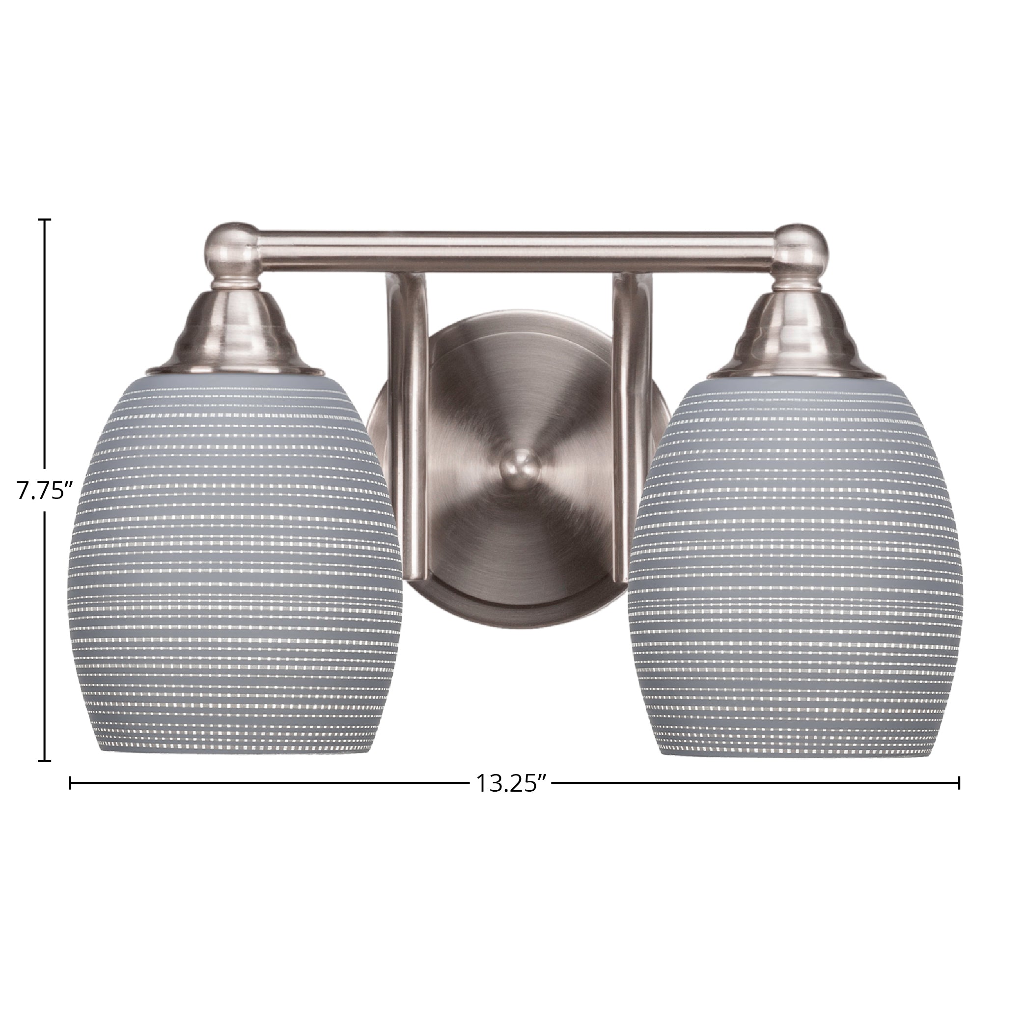 Paramount Two Light Bath Bar in Brushed Nickel with 5" Gray Matrix Shade