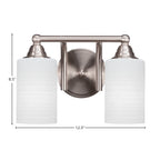 Paramount Two Light Bath Bar in Brushed Nickel with 4" White Matrix Shade