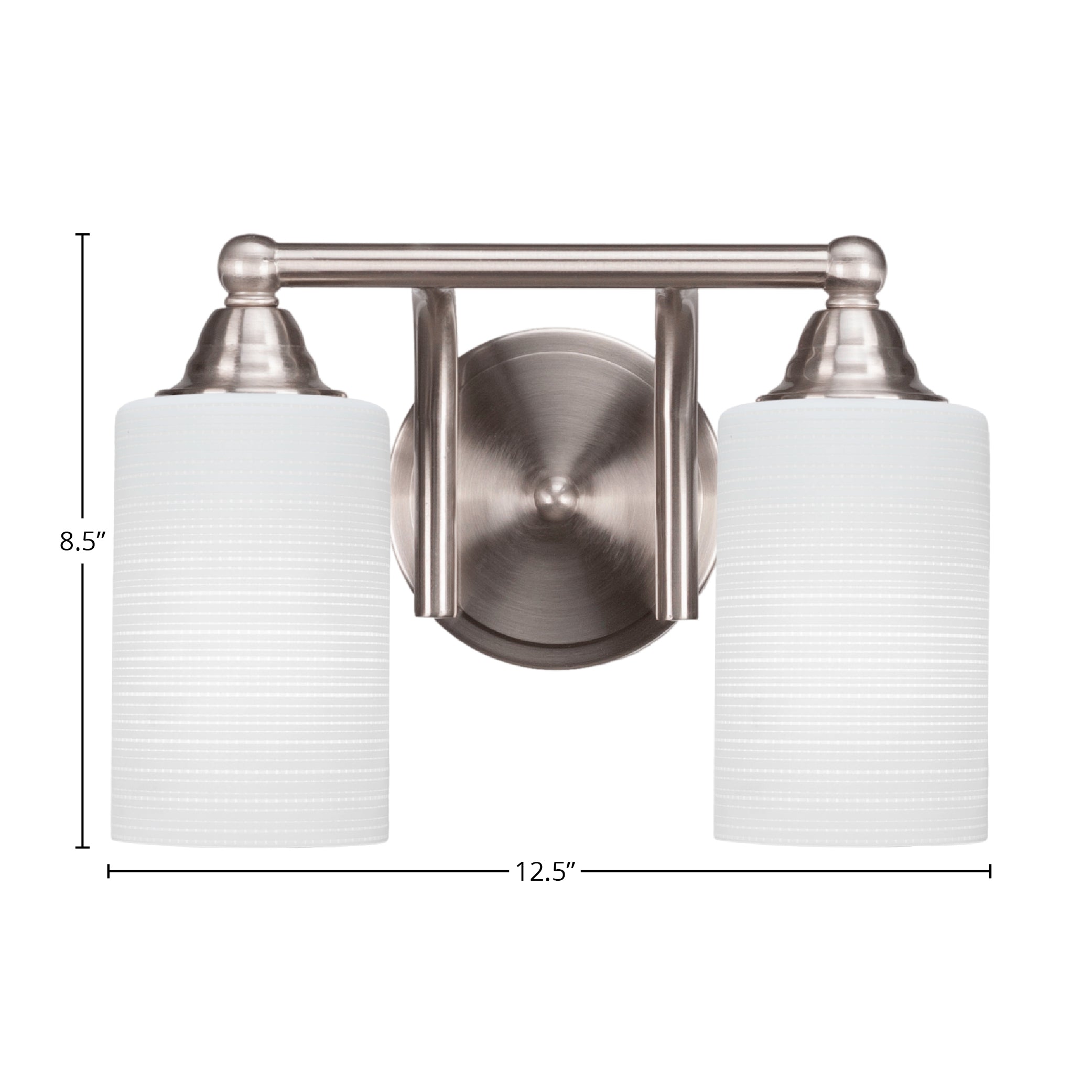 Paramount Two Light Bath Bar in Brushed Nickel with 4" White Matrix Shade