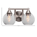 Paramount Two Light Bath Bar in Brushed Nickel with 5.75" Smoke Bubble Shade