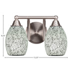 Paramount Two Light Bath Bar in Brushed Nickel with 5" Black Fusion Shade