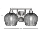 Paramount Two Light Bath Bar in Brushed Nickel with Smoke Textured Shade