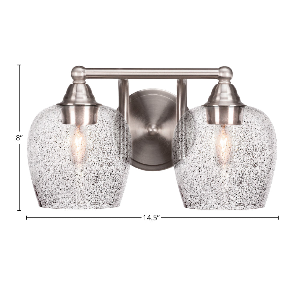 Paramount Two Light Bath Bar in Brushed Nickel with 6" Smoke Bubble Shade