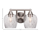 Paramount Two Light Bath Bar in Brushed Nickel with 6" Smoke Bubble Shade