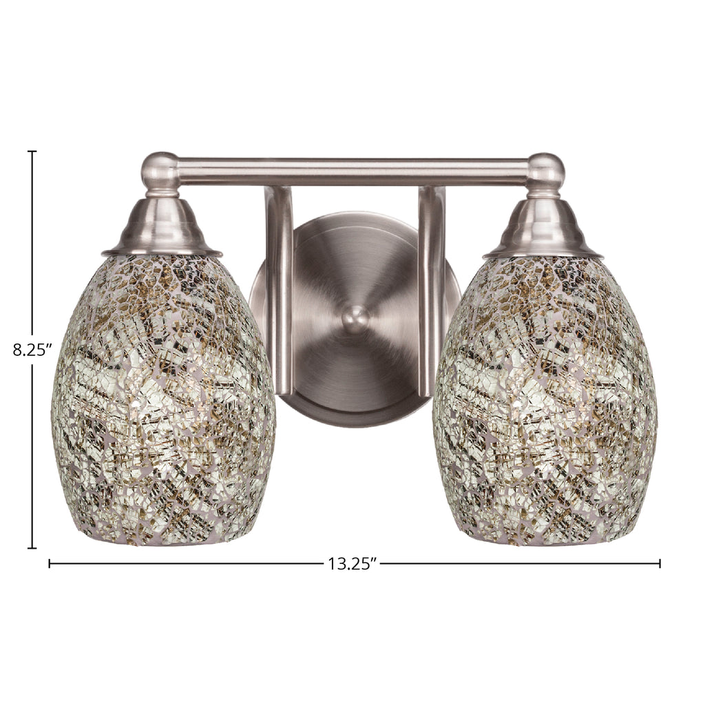 Paramount Two Light Bath Bar in Brushed Nickel with 5" Natural Fusion Shade
